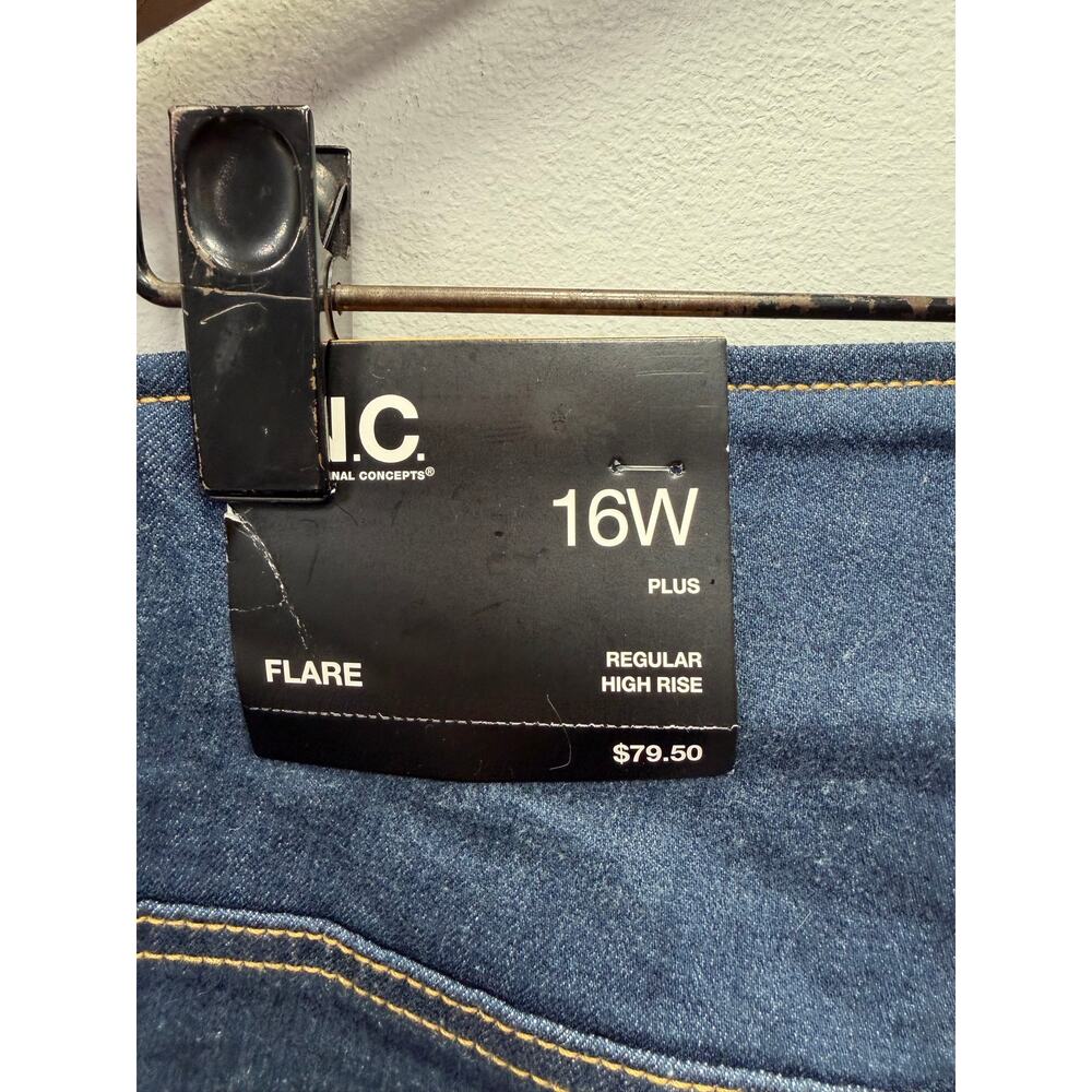 INC Women’s Jeans High rise flare size 16 Dark Denim NEW # bag 90 - Picture 6 of 8